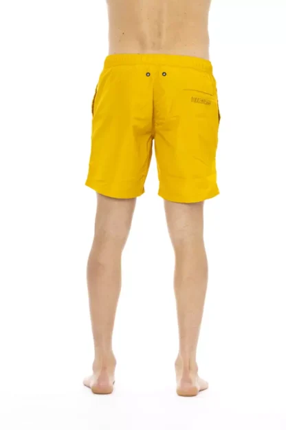 Bikkembergs - Yellow Polyester Men Swim Short