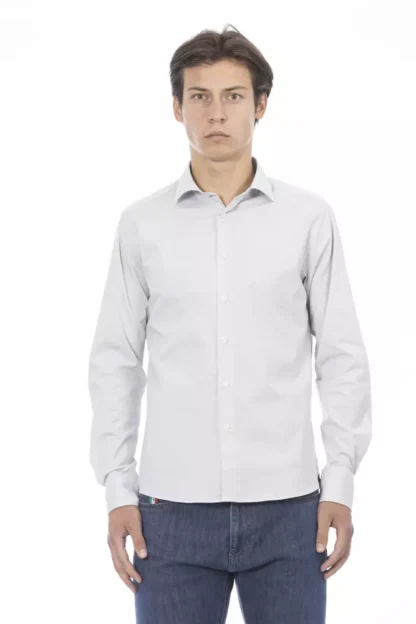 Baldinini Trend - Gray Cotton Men Shirt