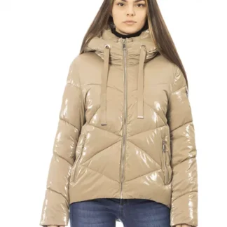 Baldinini Trend - Elegant Hooded Down Jacket with Faux Fur