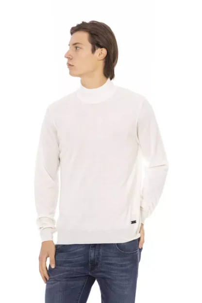 Baldinini Trend - White Fabric Men's Turtleneck Sweater