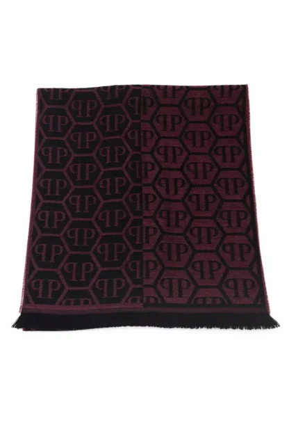 Philipp Plein - Burgundy Wool Men Scarf