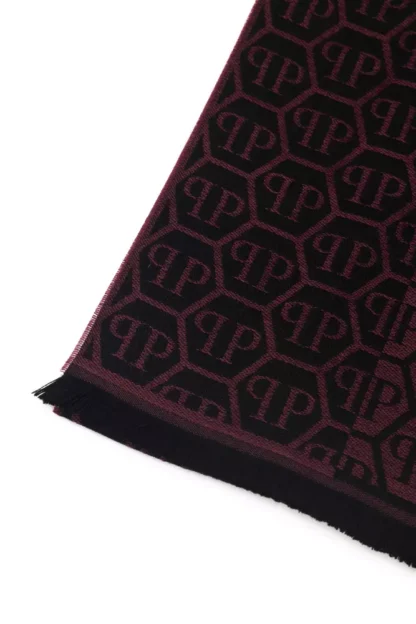 Philipp Plein - Burgundy Wool Men Scarf