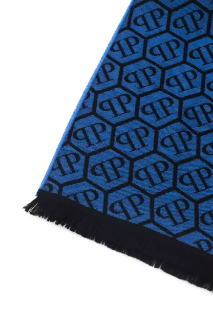 Philipp Plein - Blue Wool Men Scarf