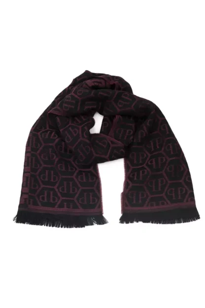 Philipp Plein - Burgundy Wool Men Scarf