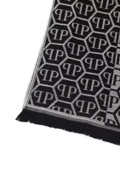 Philipp Plein - Gray Wool Men Scarf