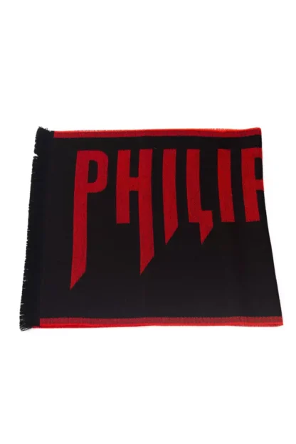 Philipp Plein - Red Wool Men Scarf