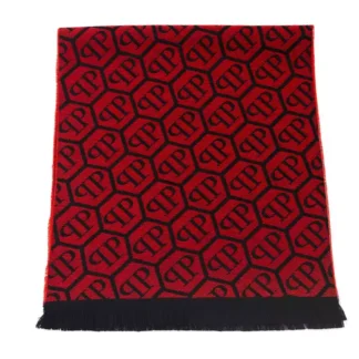 Philipp Plein - Red Wool Men Scarf