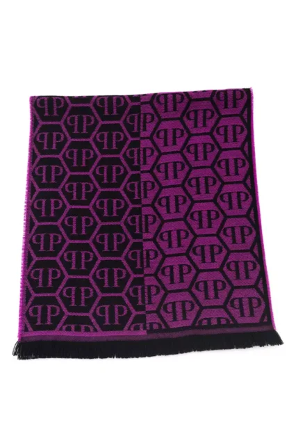 Philipp Plein - Purple Wool Men Scarf