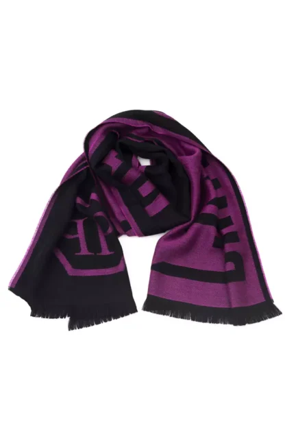 Philipp Plein - Purple Wool Men Scarf