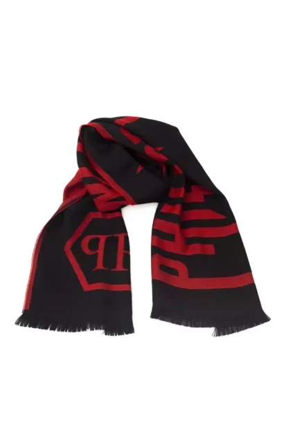 Philipp Plein - Red Wool Men Scarf