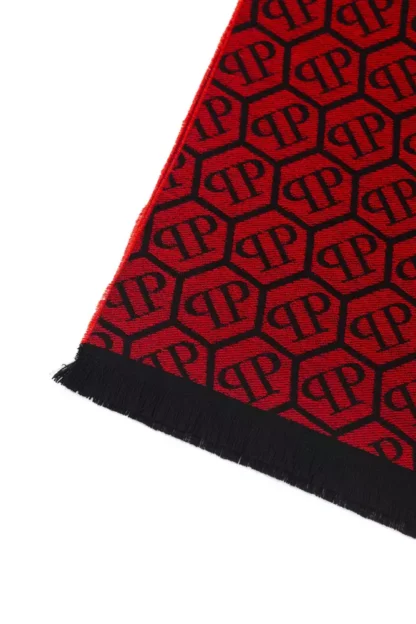 Philipp Plein - Red Wool Unisex Scarf