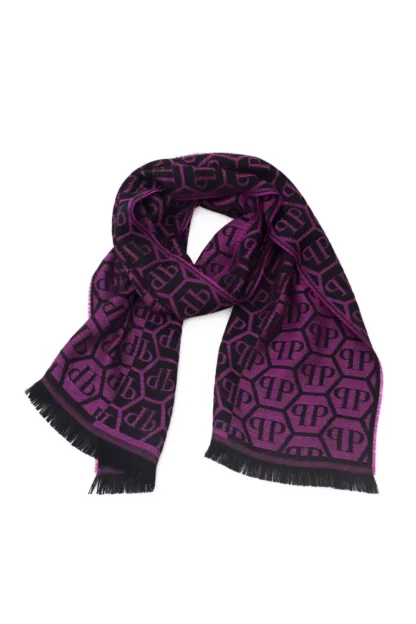 Philipp Plein - Purple Wool Men Scarf