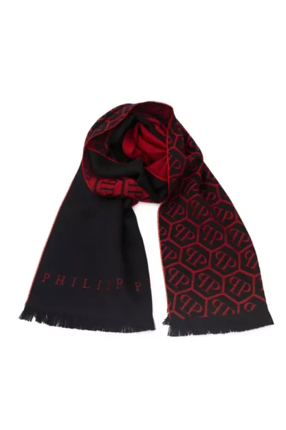 Philipp Plein - Red Wool Unisex Scarf