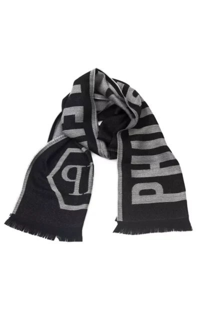 Philipp Plein - Gray Wool Men Scarf