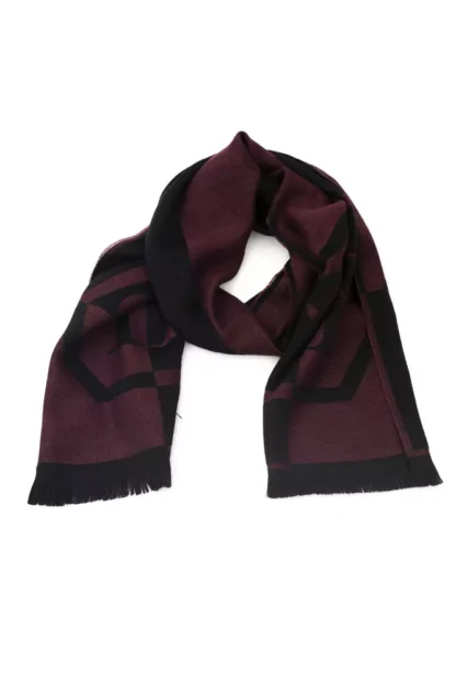 Philipp Plein - Burgundy Wool Men Scarf