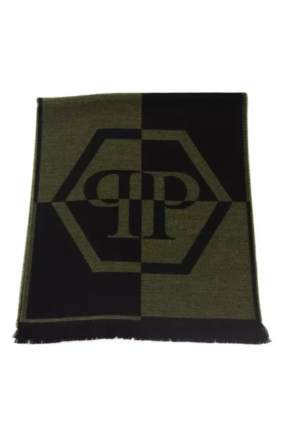 Philipp Plein - Green Wool Men Scarf