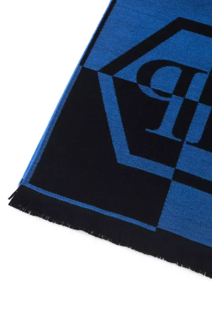 Philipp Plein - Blue Wool Men Scarf