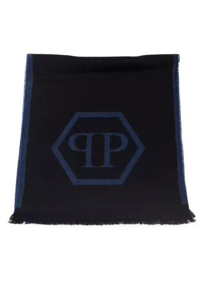 Philipp Plein - Blue Wool Men Scarf