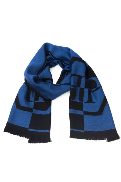 Philipp Plein - Blue Wool Men Scarf