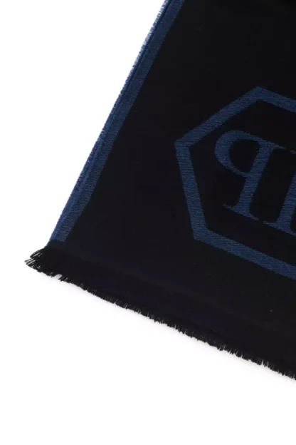 Philipp Plein - Blue Wool Men Scarf