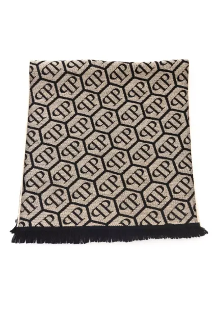 Philipp Plein - Beige Wool Men Scarf