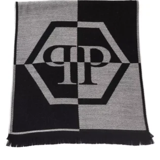 Philipp Plein - Black Wool Unisex Scarf