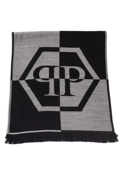 Philipp Plein - Gray Wool Men Scarf