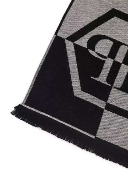 Philipp Plein - Gray Wool Men Scarf