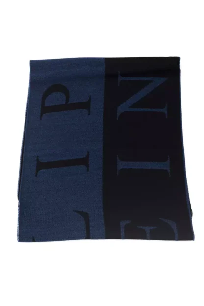 Philipp Plein - Blue Wool Men Scarf