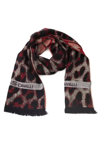 Cavalli Class - Burgundy Wool Men Scarf