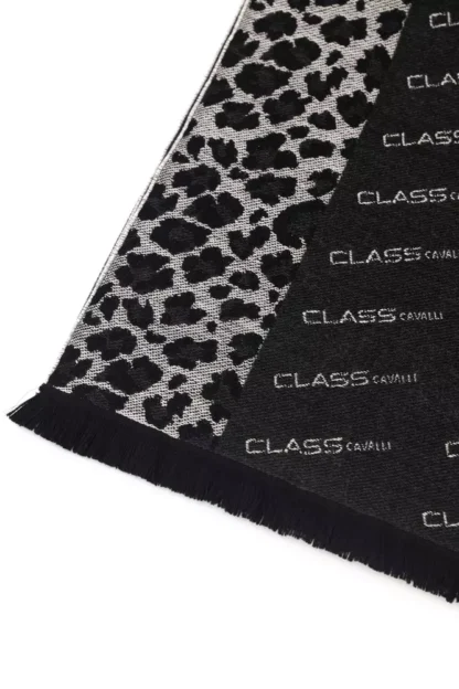 Cavalli Class - Black Wool Men Scarf