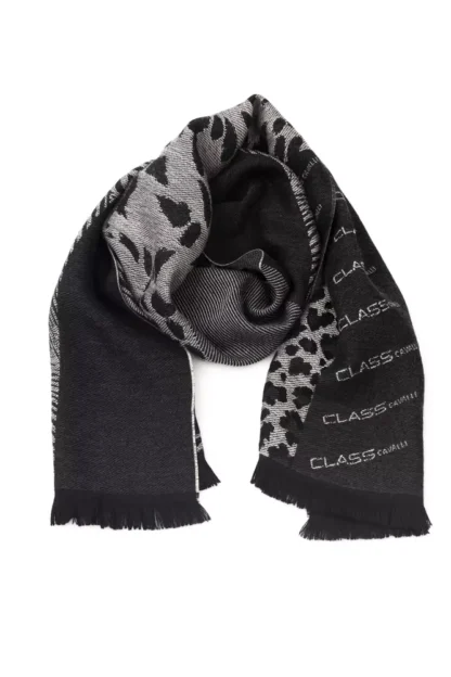 Cavalli Class - Black Wool Men Scarf