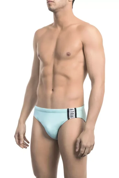 Bikkembergs - Light Blue Polyamide Men Swimwear