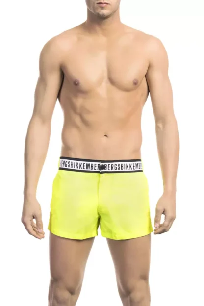 Bikkembergs - Yellow Polyamide Men Swim Short