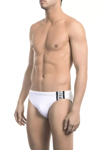 Bikkembergs - White Polyamide Men Swimwear