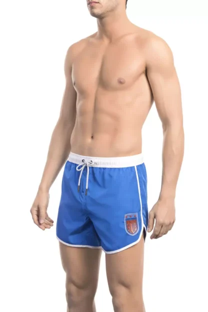 Bikkembergs - Blue Polyester Mens Swim Short