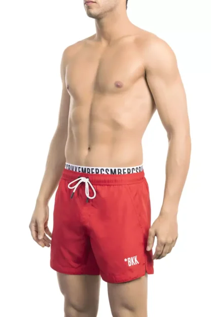 Bikkembergs - Red Polyester Men Swim Short