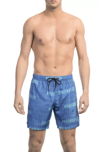 Bikkembergs - Blue Polyester Men Swim Shorts