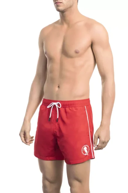 Bikkembergs - Red Polyester Men Swim Short