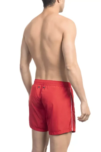 Bikkembergs - Red Polyester Men Swim Short