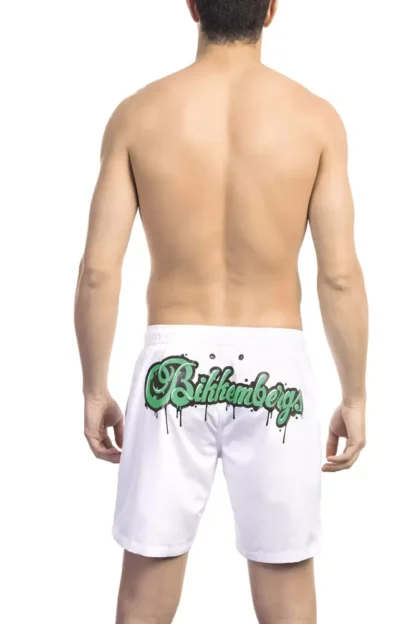 Bikkembergs - White Polyester Men Swim Short