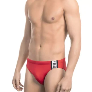 Bikkembergs - Red Polyester Men Swim Short