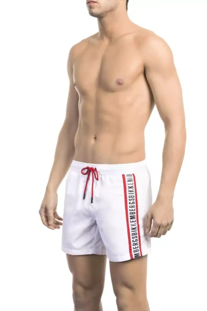 Bikkembergs - White Polyamide Men Swim Short