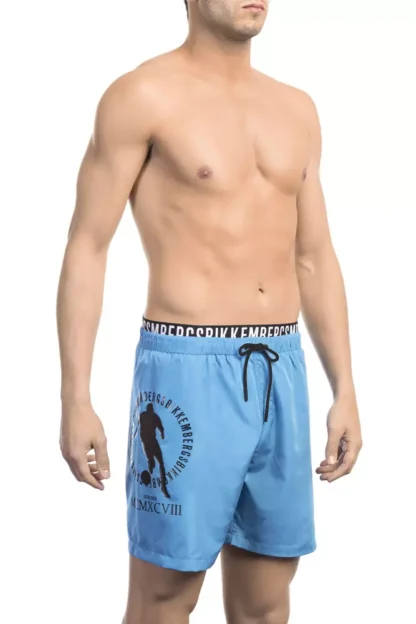 Bikkembergs - Light Blue Polyester Men Swim Short