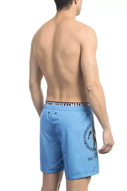 Bikkembergs - Light Blue Polyester Men Swim Short