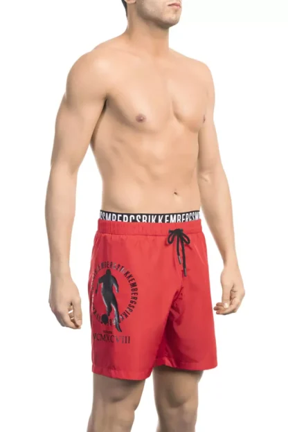 Bikkembergs - Red Polyester Men Swim Short