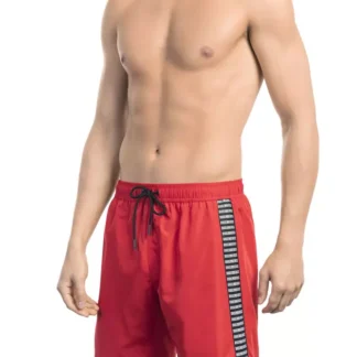 Bikkembergs - Red Polyester Men Swim Short