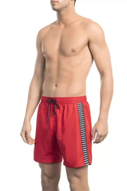 Bikkembergs - Red Polyester Men Swim Short