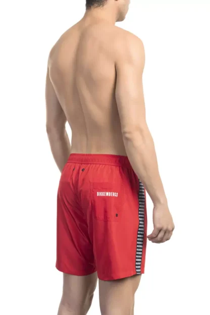 Bikkembergs - Red Polyester Men Swim Short