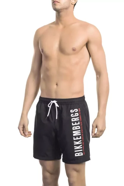 Bikkembergs - Black Polyester Men Swim Short